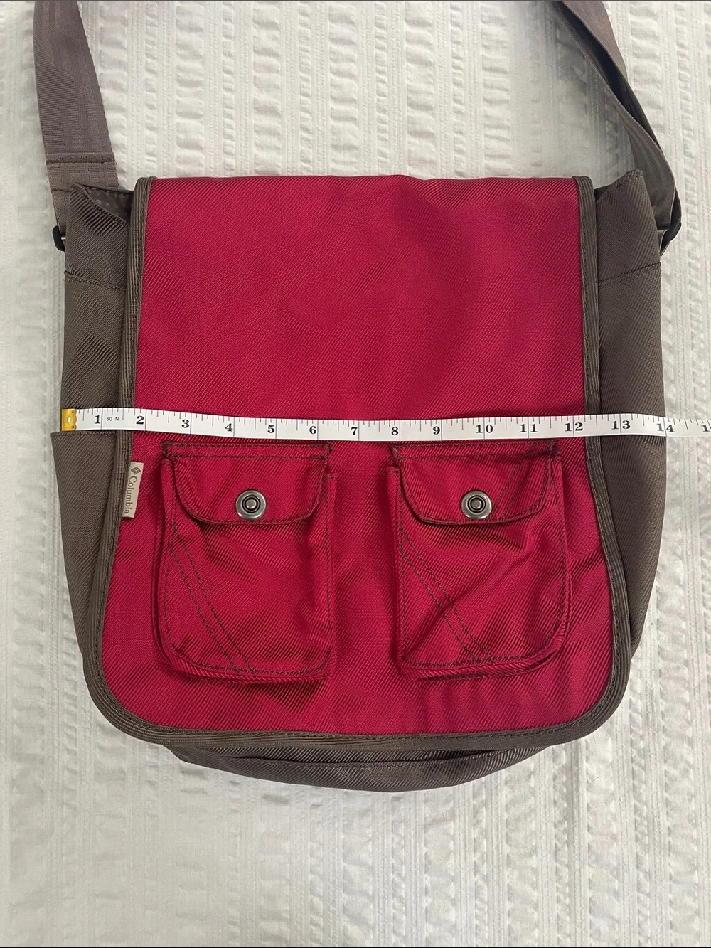 Columbia Crossbody Messenger Utility Bag Deep Red / Slate Grey Gorpcore  (OS)